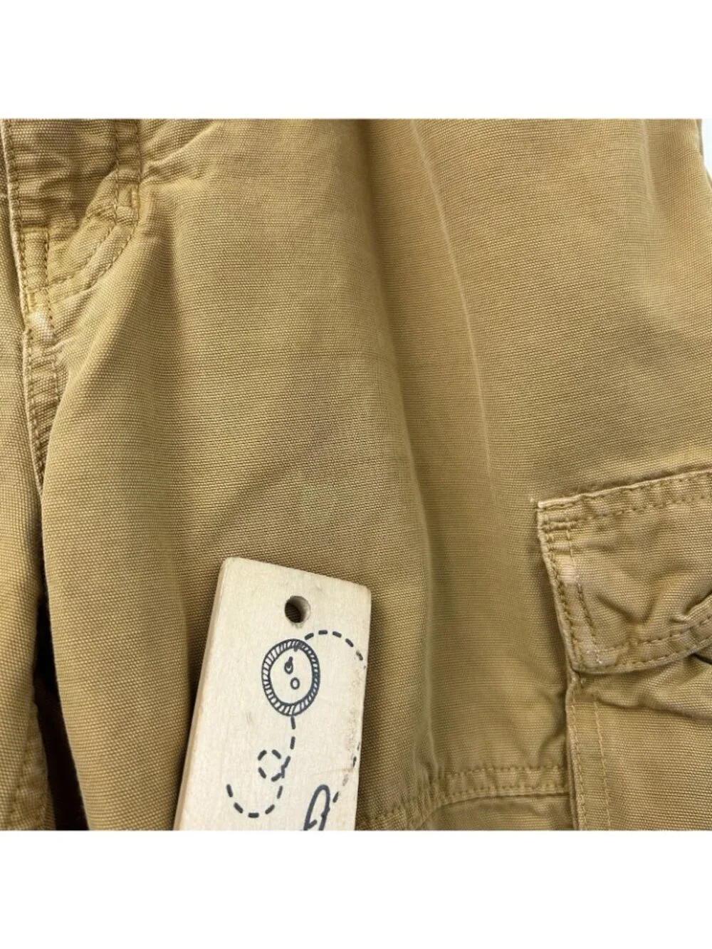 VTG The North Face Cotton Ripstop Cargo Shorts Men's 36R  Gold Hiking Camping